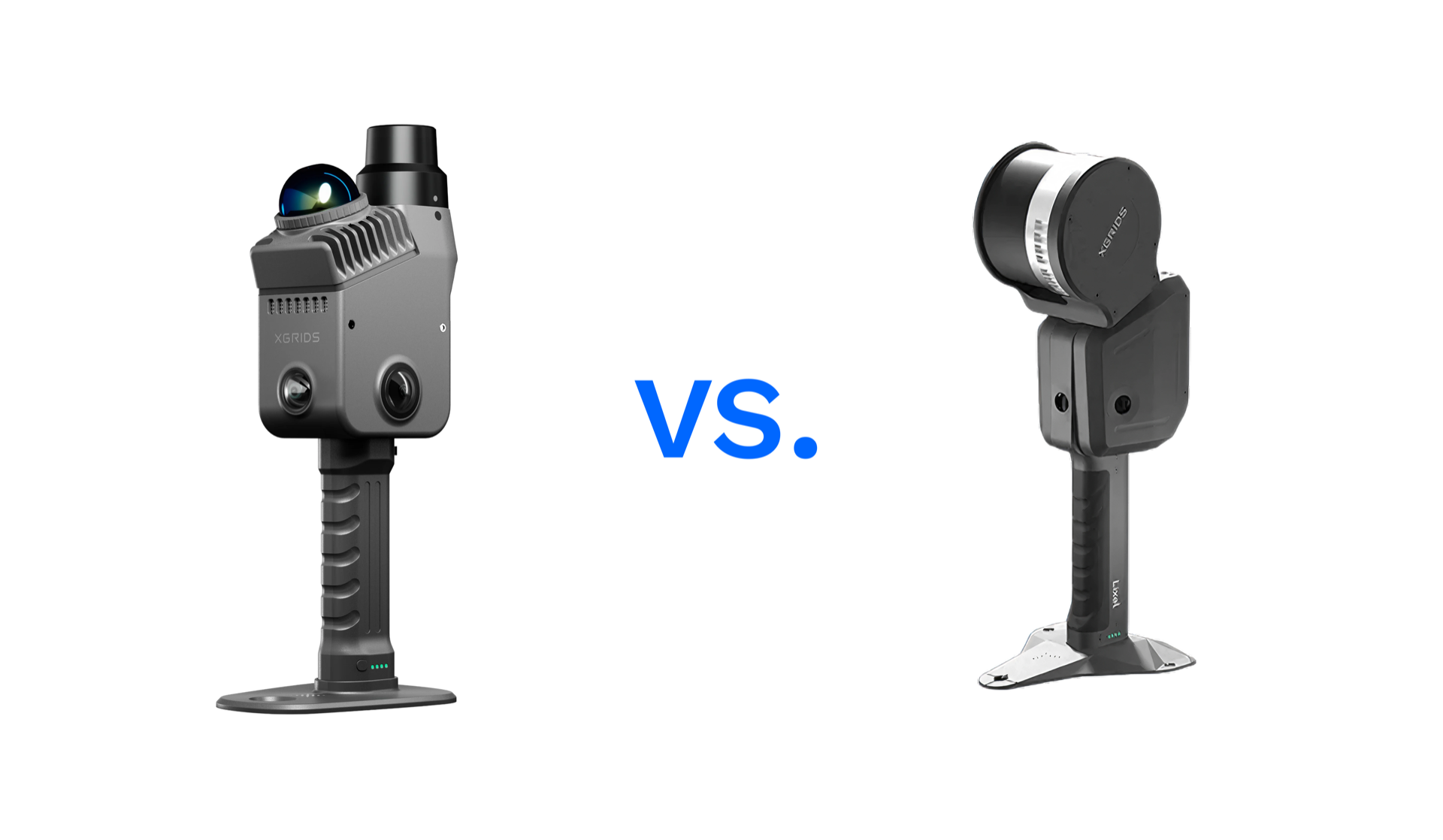 Two handheld SLAM scanners compared side by side